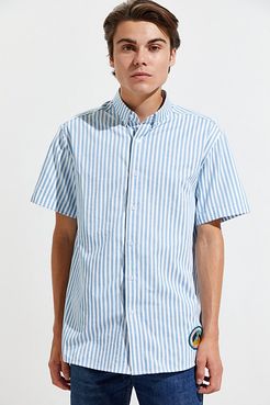 Blue Stripe Short Sleeve Button-Down Shirt