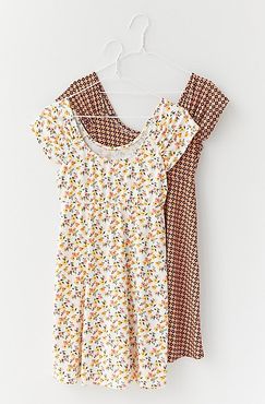UO Lora Short Sleeve Mini Frock Dress