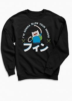 Adventure Time Finn Kanji Crew Neck Sweatshirt