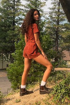 UO Tyson Zip-Front Short Sleeve Romper