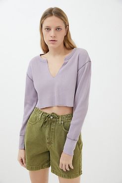 Corey Notched Thermal Cropped Top
