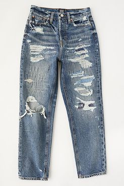 High-Waisted Slim Straight Jean - Ripped Medium Wash