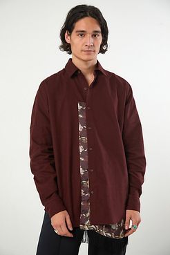 Scarf Flannel Button-Down Shirt