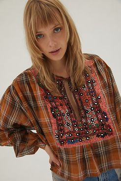 Ryder Embroidered Plaid Top