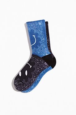 X Smiley Paisley Crew Sock