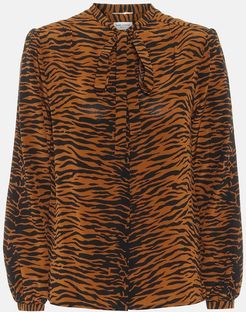 Tiger-printed silk shirt