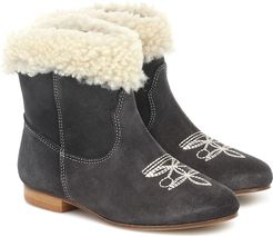 PhÃ©nix shearling-trimmed suede ankle boots