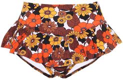 Floral high-rise bikini bottoms