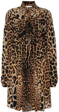 Leopard-printed silk dress
