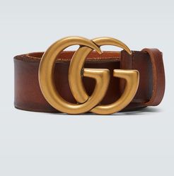 Leather belt with Double-G buckle