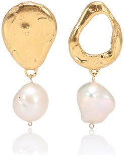 The Infernal Storm 24kt gold-plated and pearl earrings