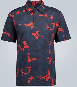 Floral print jersey polo shirt