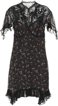 Lace-yoke floral dress