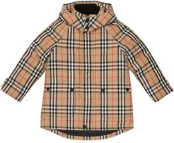 Vintage Check hooded down coat