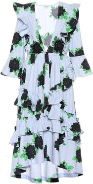 Pine ruffled cotton dress