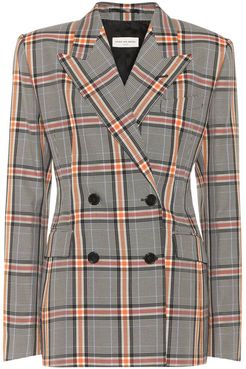 Checked cotton-blend blazer