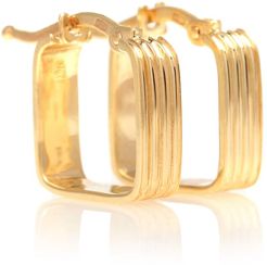 Cuadrado B Rayado 9kt gold earrings