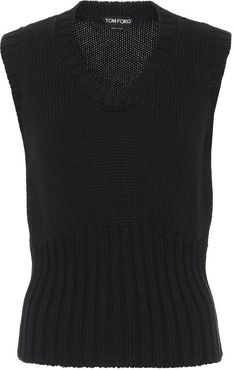 Ribbbed-knit virgin wool sweater vest