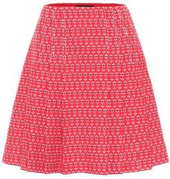 Cotton and wool jacquard miniskirt