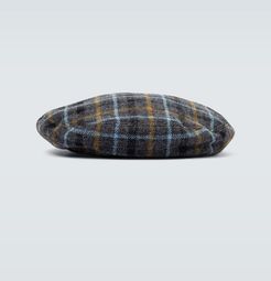 Wool checked beret