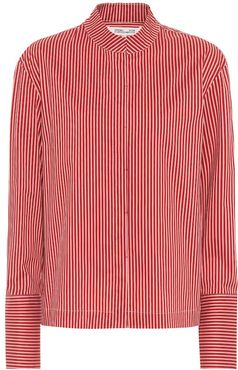 Striped cotton-blend shirt