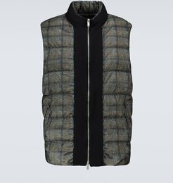 Checked padded vest