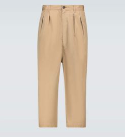 Gabardine cotton cropped pants