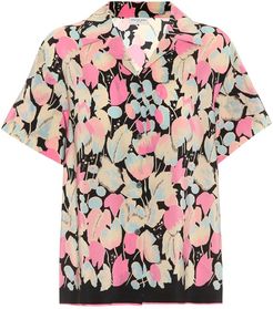 Floral-printed silk shirt