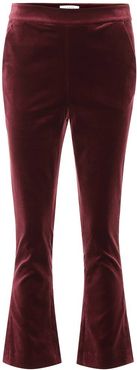 Slit cropped velvet pants