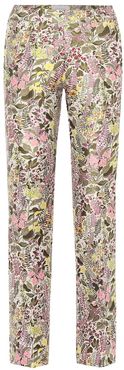 High-rise straight floral pants