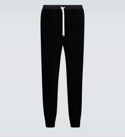 Relaxed-fit velour trackpants