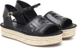 FF leather espadrille sandals