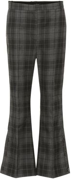 Checked cropped flared pants