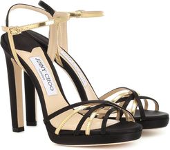 Lilah 120 leather and satin sandals