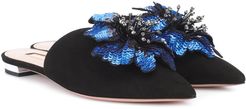 Disco Flower suede slippers