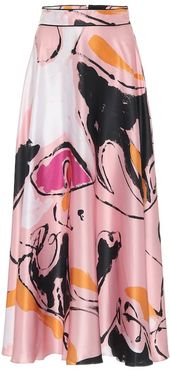 Colvin silk-satin midi skirt