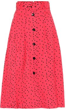 Holliday linen-blend midi skirt