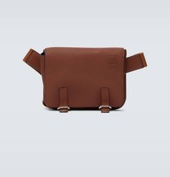 Military grained leather belt bag