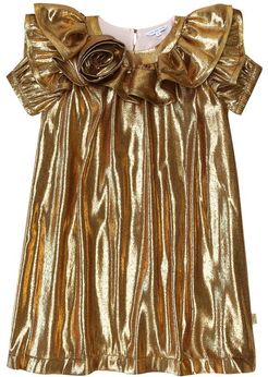 Metallic silk-blend dress
