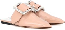 Embellished patent leather slippers