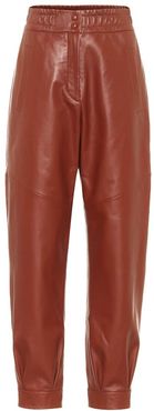 Chilling leather trackpants