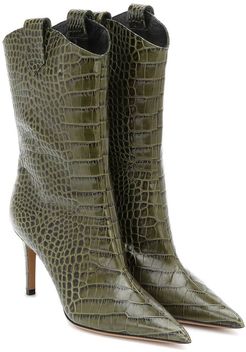 Wayne croc-effect leather ankle boots