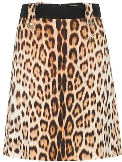 Leopard-print A-line skirt