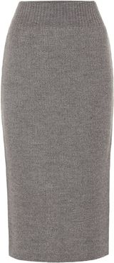 Wool-blend pencil skirt