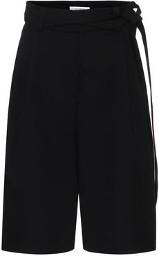 high-rise virgin wool Bermuda shorts