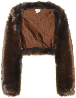 Cropped faux fur jacket