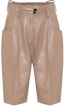 Hugo high-rise leather shorts