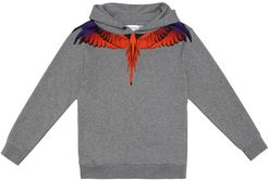 Wings cotton-blend hoodie