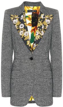 Wool-blend tweed blazer