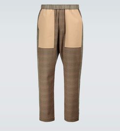 Checked paneled pants